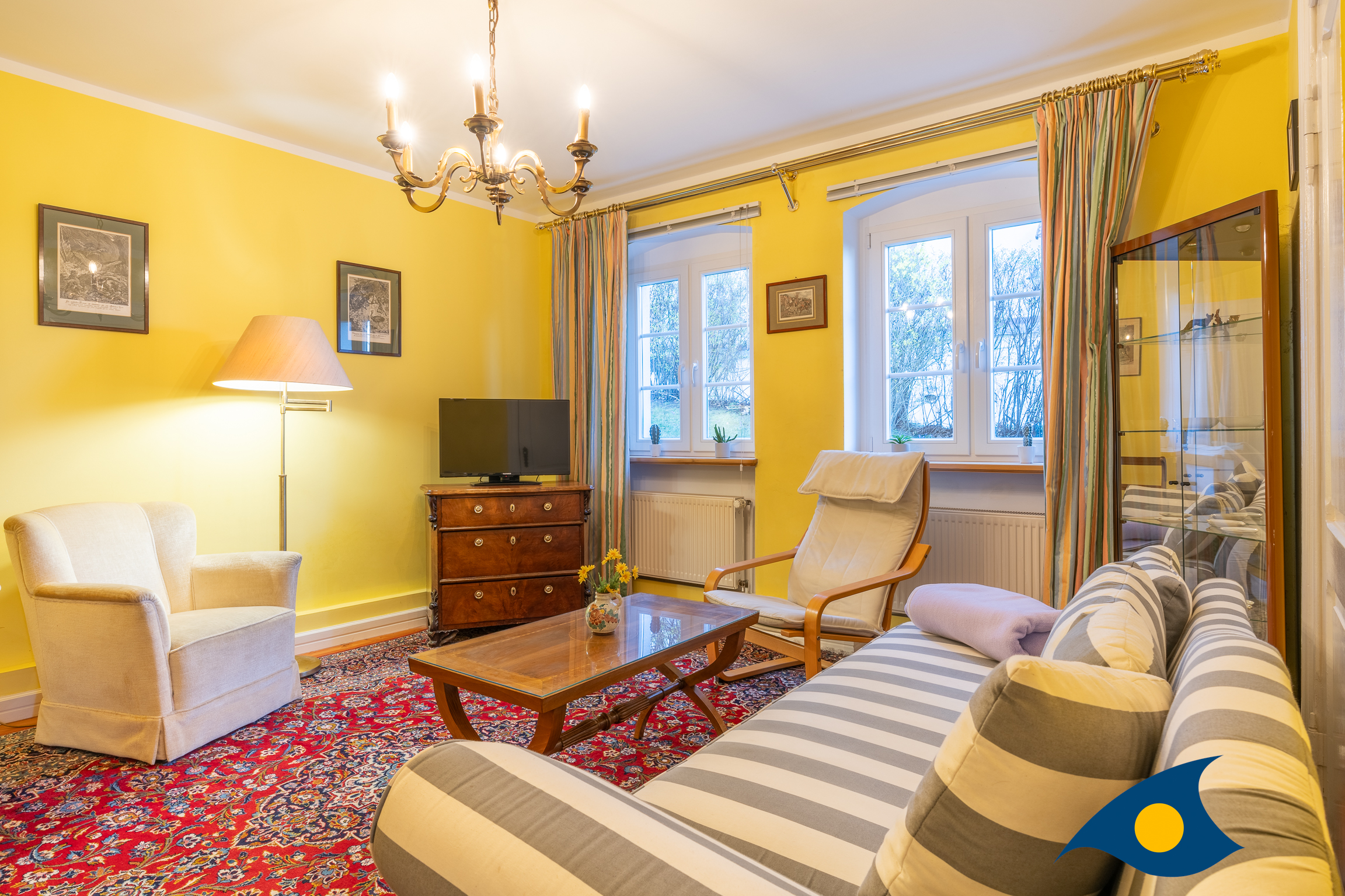 Apartament suterenowy w Strandvilla Bansin, salon