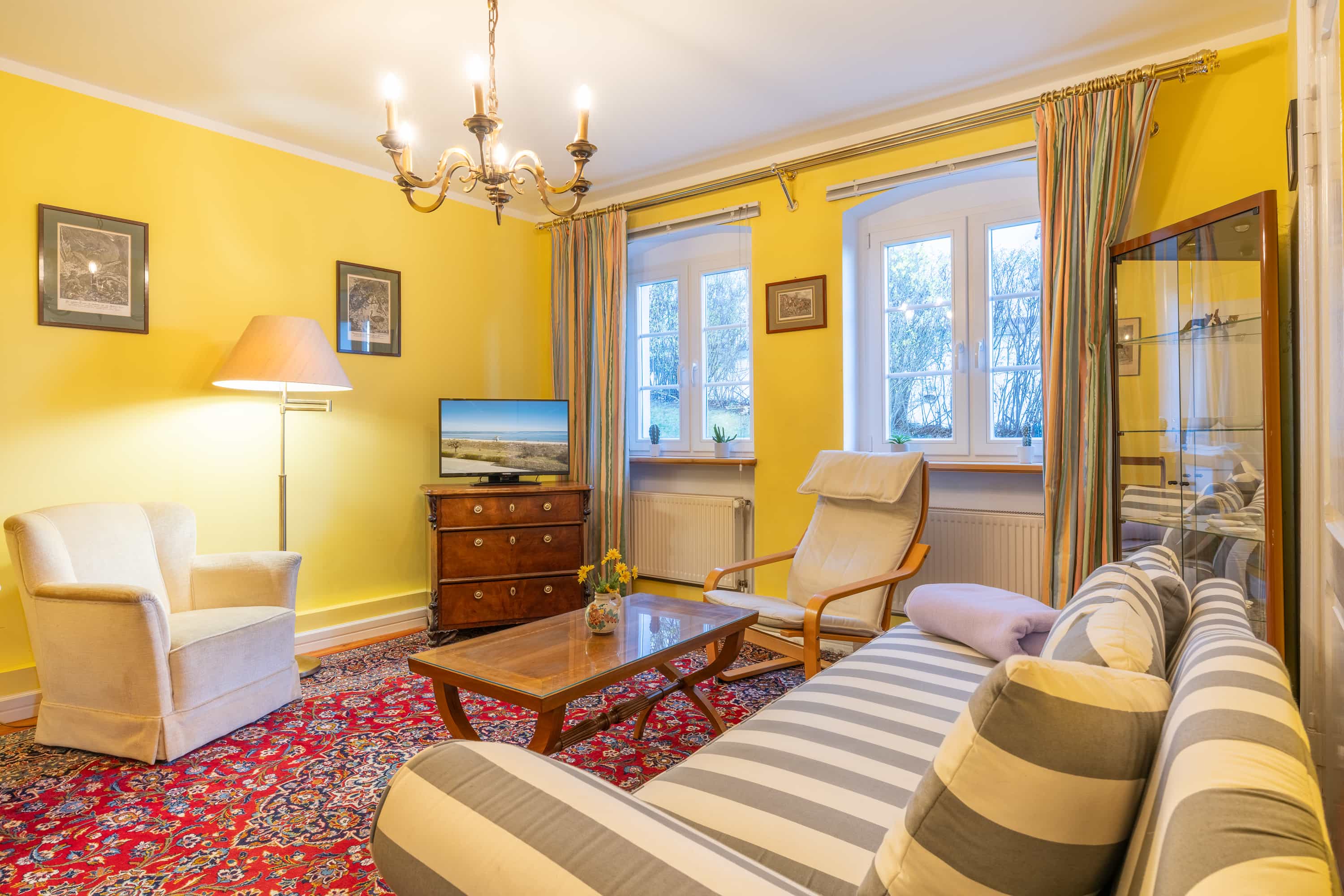 Souterrainwohnung in der Strandvilla Bansin, Wohnzimmer